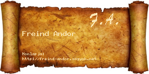 Freind Andor névjegykártya